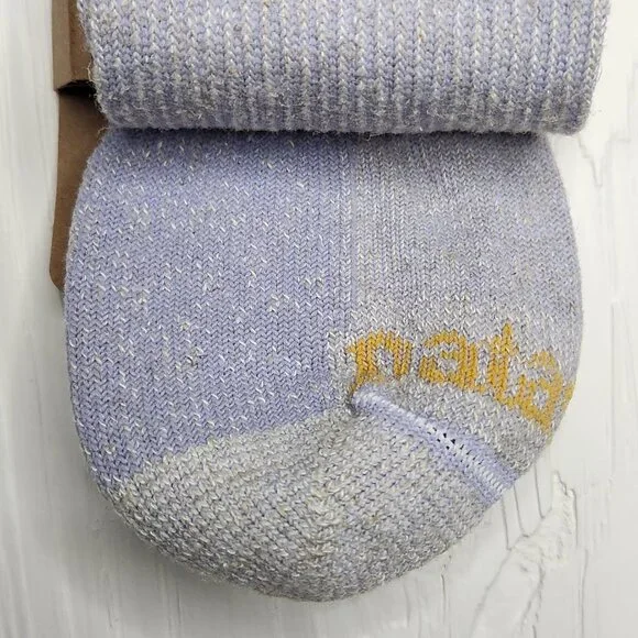 Patagonia Hemp Crew Socks Pale Periwinkle Size L Men 9-12 Women 10-13 Irregular - Picture 3 of 6